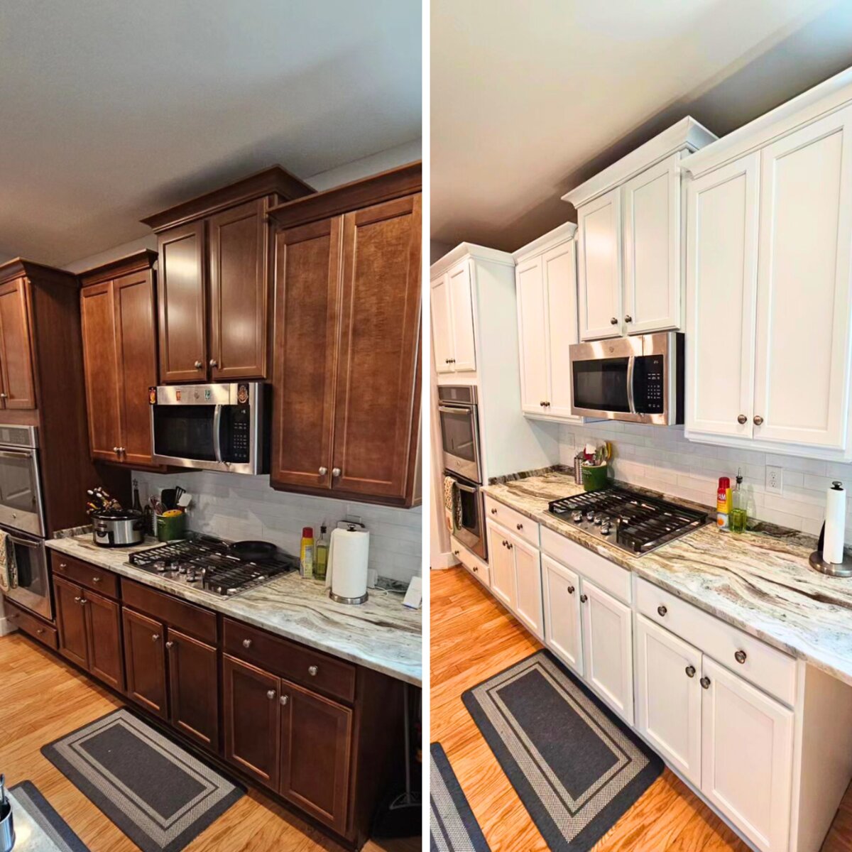 Kitchen cabinets dark to white